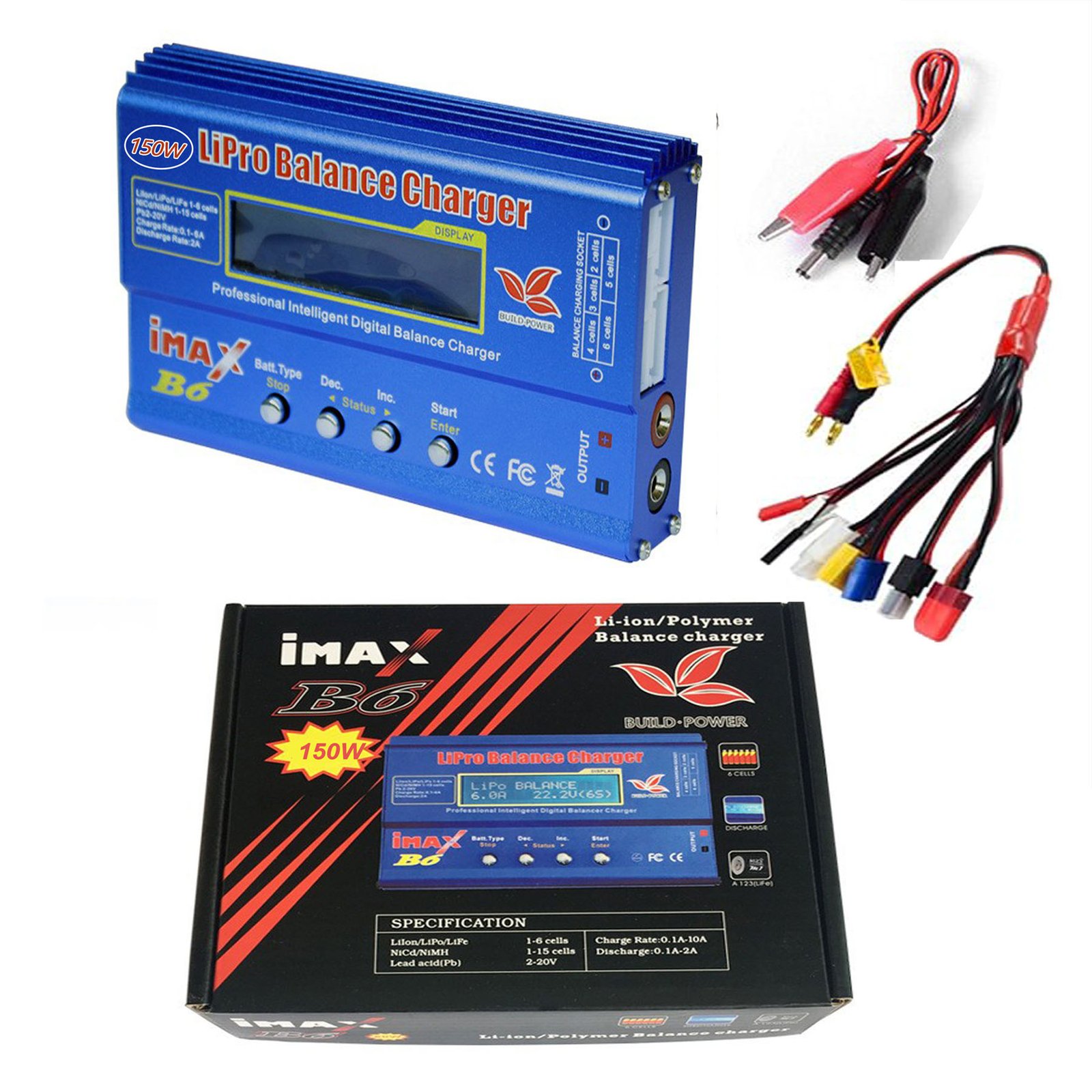 HTRC C150 RC chargeur équilibreur AC/DC 150W 10A déchargeur de batterie pour LiPo LiHV LiFe Lilon NiCd NiMh Pb Batteri + 8 en 1 câbles 34 HTRC C150 RC chargeur équilibreur AC/DC 150W 10A déchargeur de batterie pour LiPo LiHV LiFe Lilon NiCd NiMh Pb Batteri + 8 en 1 câbles 34